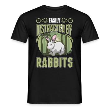 Facilement distrait par Rabbits Rabbit Rabbit - T-shirt homme - noir - Devant - AI Model Male 178 light (178cm)