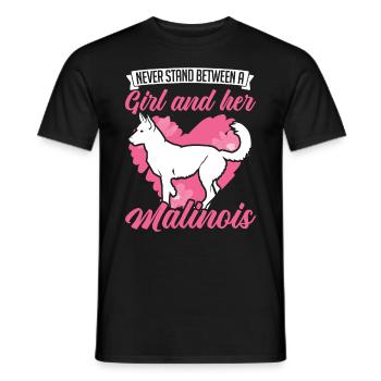 Malinois Fille Berger Belge - T-shirt homme - noir - Devant - AI Model Male 178 light (178cm)
