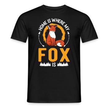 Zuhause ist wo mein Fuchs is Rotfuchs - Männer T-Shirt - Schwarz - Vorne - AI Model Male 178 light (178cm)