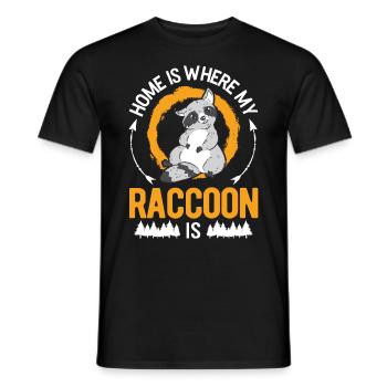 Home is where my raccoon is - Men's T-Shirt - black - Front - AI Model Male 178 light (178cm)