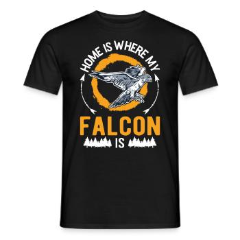 La maison est l’endroit où mon faucon est fauconnier crécerelle - T-shirt homme - noir - Devant - AI Model Male 178 light (178cm)