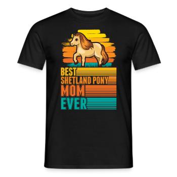 Best Shetland Pony Mom Ever Shetty Mama - Männer T-Shirt - Schwarz - Vorne - AI Model Male 178 light (178cm)