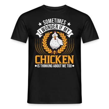 Poulets Élevage de poulets Éleveur de poulet - T-shirt homme - noir - Devant - AI Model Male 178 light (178cm)