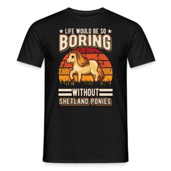 Shetland Pony Gift Shetty - Men's T-Shirt - black - Front - AI Model Male 178 light (178cm)