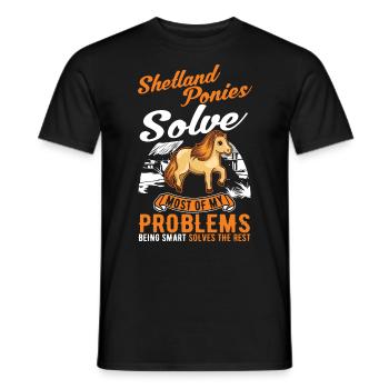 Shetland Pony Gift Shetty - Men's T-Shirt - black - Front - AI Model Male 178 light (178cm)