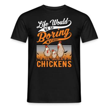 Poulets Élevage de poulets Éleveur de poulet - T-shirt homme - noir - Devant - AI Model Male 178 light (178cm)