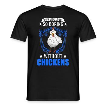 Poulets Élevage de poulets Éleveur de poulet - T-shirt homme - noir - Devant - AI Model Male 178 light (178cm)