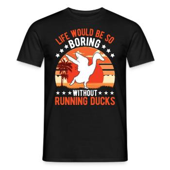 Indian Running Duck Gift Running Duck - Men's T-Shirt - black - Front - AI Model Male 178 light (178cm)