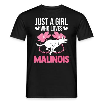 Malinois Girl Belgian Shepherd - Men's T-Shirt - black - Front - AI Model Male 178 light (178cm)