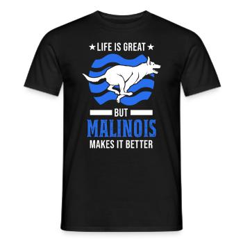 Malinois Gift Belgian Shepherd - Men's T-Shirt - black - Front - AI Model Male 178 light (178cm)