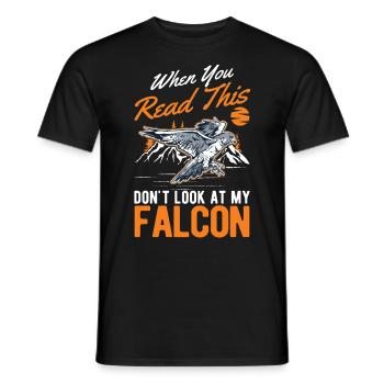 Falke Falkner Kestrel Falconry Falkner - Men's T-Shirt - black - Front - AI Model Male 178 light (178cm)