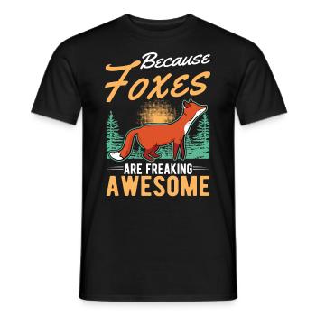 Because Foxes are freaking awesome Fuchs - Men's T-Shirt - black - Front - AI Model Male 178 light (178cm)