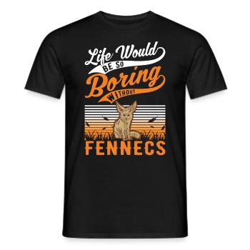Fennec Cadeau Fennec Renard du désert - T-shirt homme - noir - Devant - AI Model Male 178 light (178cm)