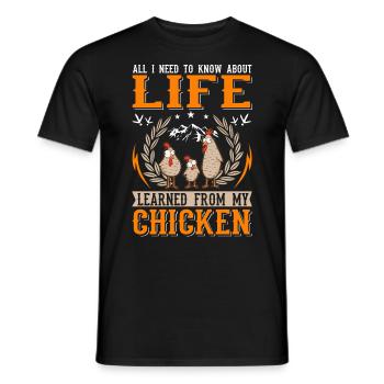 Poulets Élevage de poulets Éleveur de poulet - T-shirt homme - noir - Devant - AI Model Male 178 light (178cm)