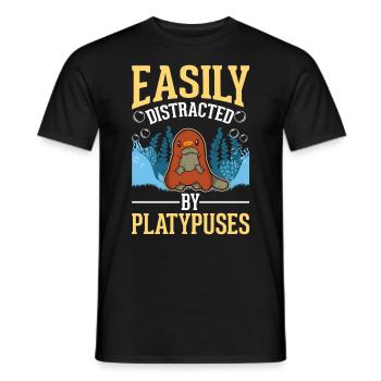 Easily distracted by Platypuses Platypus - Men's T-Shirt - black - Front - AI Model Male 178 light (178cm)