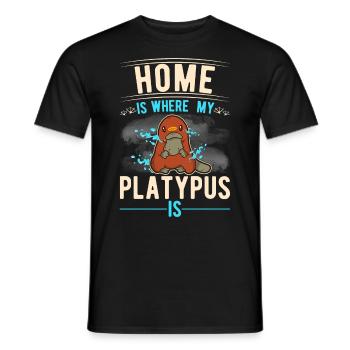 Zuhause ist wo mein Schnabeltier ist - Männer T-Shirt - Schwarz - Vorne - AI Model Male 178 light (178cm)