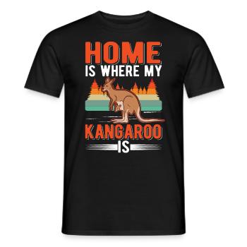 Home is where my kangaroo is - Men's T-Shirt - black - Front - AI Model Male 178 light (178cm)