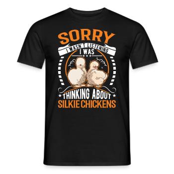 Silk Chicken Cadeau Silkie Chicken Silkie Chicken - T-shirt homme - noir - Devant - AI Model Male 178 light (178cm)