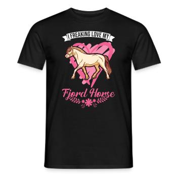 Cheval du fjord Cheval norvégien Cheval du fjord - T-shirt homme - noir - Devant - AI Model Male 178 light (178cm)