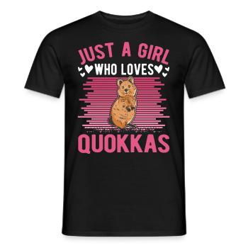 Quokka Girl Short-tailed Kangaroo - Men's T-Shirt - black - Front - AI Model Male 178 light (178cm)