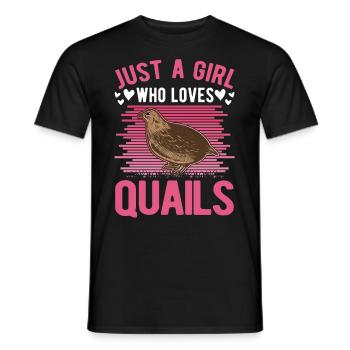 Juste une fille qui aime les cailles Cailles Quail Girl - T-shirt homme - noir - Devant - AI Model Male 178 light (178cm)