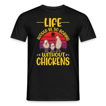 Poulets Élevage de poulets Éleveur de poulets Éleveur - T-shirt homme - noir - Devant - AI Model Male 178 light (178cm)