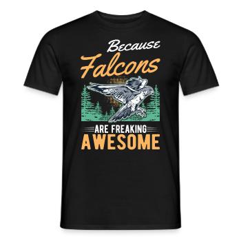 Because Falcons are freaking awesome Falke - Men's T-Shirt - black - Front - AI Model Male 178 light (178cm)