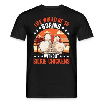 Silk Chicken Cadeau Silkie Chicken Silkie Chicken - T-shirt homme - noir - Devant - AI Model Male 178 light (178cm)