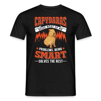 Capybara Wasserschwein Capibara - Men's T-Shirt - black - Front - AI Model Male 178 light (178cm)