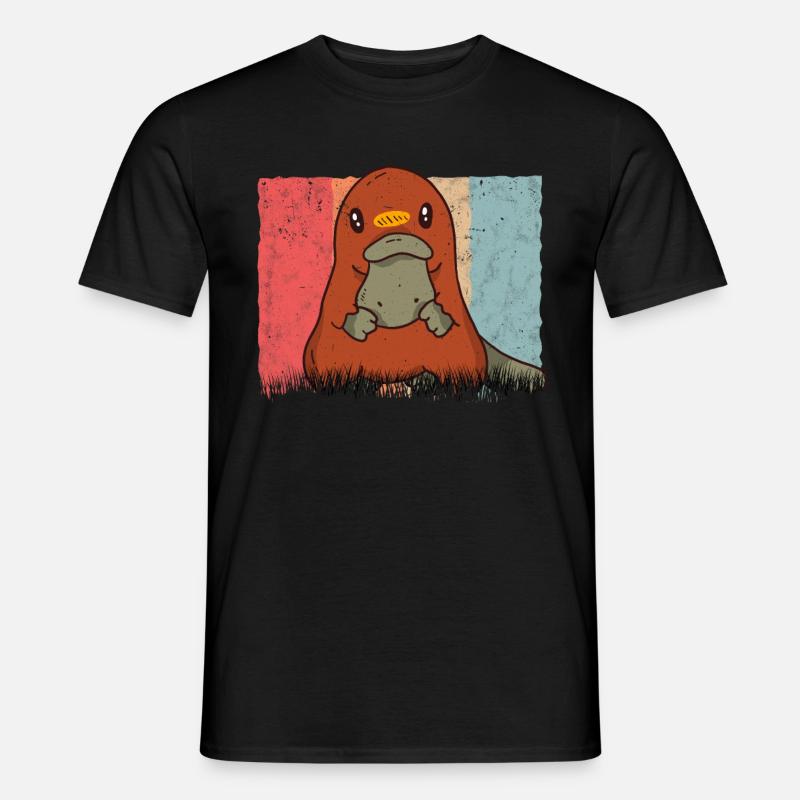 Schnabeltier Retro - Männer T-Shirt - Schwarz