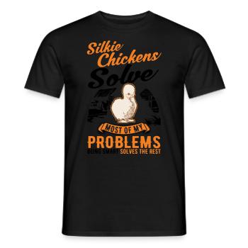 Silk Chicken Cadeau Silkie Chicken Silkie Chicken - T-shirt homme - noir - Devant - AI Model Male 178 light (178cm)