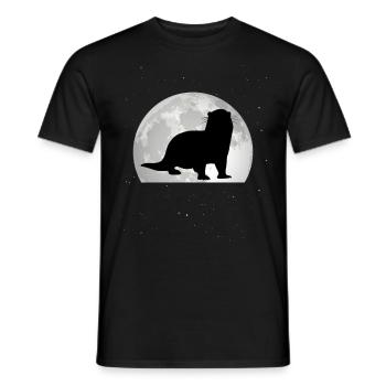 Loutre Lune Loutre Loutre Loutre de mer - T-shirt homme - noir - Devant - AI Model Male 178 light (178cm)