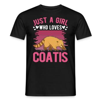 Just a girl who loves Coatis Coatis Coati Girl - Men's T-Shirt - black - Front - AI Model Male 178 light (178cm)
