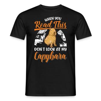 Capybara Gift Capibara capybara - Men's T-Shirt - black - Front - AI Model Male 178 light (178cm)