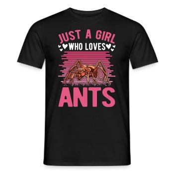 Ants Girls Ant Farm Fire Ants - Men's T-Shirt - black - Front - AI Model Male 178 light (178cm)