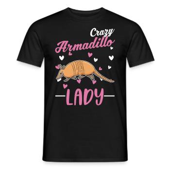 Crazy Armadillo lady Gürteltier - Men's T-Shirt - black - Front - AI Model Male 178 light (178cm)
