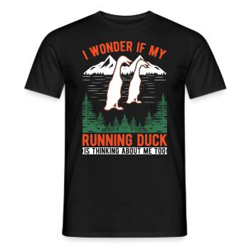 Indian Running Duck Bouteille cadeau Canard Canard - T-shirt homme - noir - Devant - AI Model Male 178 light (178cm)