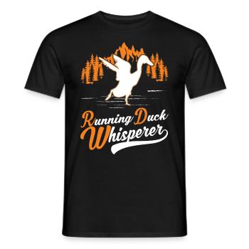 Running Duck Whisperer Running Duck - Men's T-Shirt - black - Front - AI Model Male 178 light (178cm)