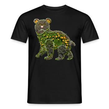Flower Bear Bear Flowers - Men's T-Shirt - black - Front - AI Model Male 178 light (178cm)