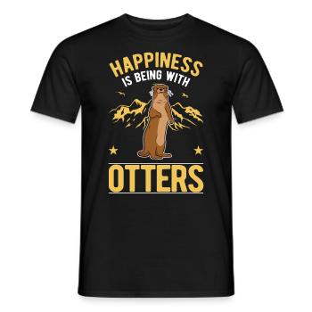 Loutre chance loutre Loutre de mer - T-shirt homme - noir - Devant - AI Model Male 178 light (178cm)