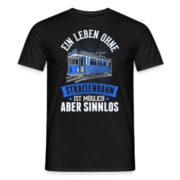 Straßenbahn Geschenk Straßenbahnfahrer Tram S-Bahn - Männer T-Shirt - Schwarz - Vorne - AI Model Male 178 light (178cm)