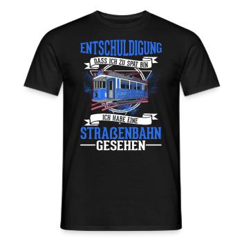 Straßenbahn Geschenk Straßenbahnfahrer Tram S-Bahn - Männer T-Shirt - Schwarz - Vorne - AI Model Male 178 light (178cm)