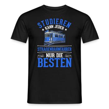 Straßenbahn Geschenk Straßenbahnfahrer Tram S-Bahn - Männer T-Shirt - Schwarz - Vorne - AI Model Male 178 light (178cm)