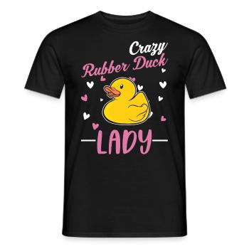 Crazy Rubber Duck Lady Gummiente - Men's T-Shirt - black - Front - AI Model Male 178 light (178cm)
