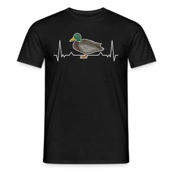Ducks Heartbeat Duck Breeder - Men's T-Shirt - black - Front - AI Model Male 178 light (178cm)