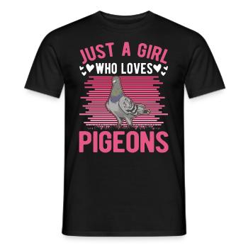 Pigeon Girl Pigeon Fancier City Pigeon - Men's T-Shirt - black - Front - AI Model Male 178 light (178cm)