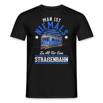 You're never too old for a tram - Men's T-Shirt - black - Front - AI Model Male 178 light (178cm)