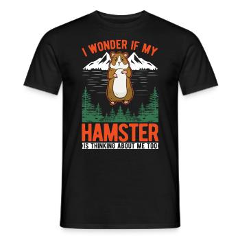 Hamster Hamster Roue Golden Hamster Hamster - T-shirt homme - noir - Devant - AI Model Male 178 light (178cm)