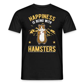 Hamster Glück Hamsterrad Goldhamster - Männer T-Shirt - Schwarz - Vorne - AI Model Male 178 light (178cm)