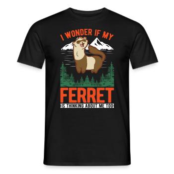Ferret lover Ferret Gift - Men's T-Shirt - black - Front - AI Model Male 178 light (178cm)